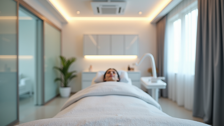 Eye-level view of a modern beauty treatment room with sleek equipment